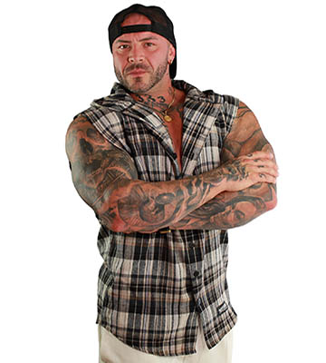 physique bodyware flannel hoodie