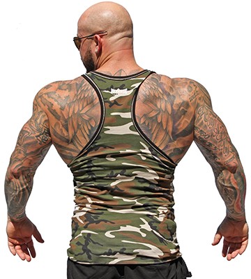 physique bodyware camouflage stringer tank tops