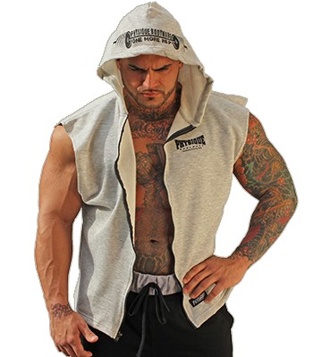 physique bodyware sleeveless men's workout hoodie