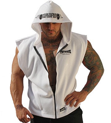 physique bodyware white workout hoodie