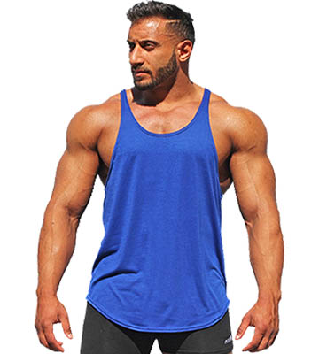 Crown Designs Fitness Gym Bodybuilding Weight-training Sports Stringer Vest Top with Y Back Racerback Fit for Men & Teens 