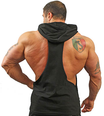 mens y back stringer hoodie