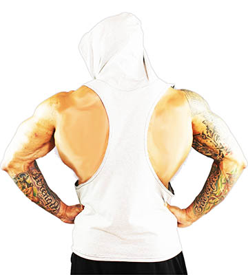 white Y back workout hoodie