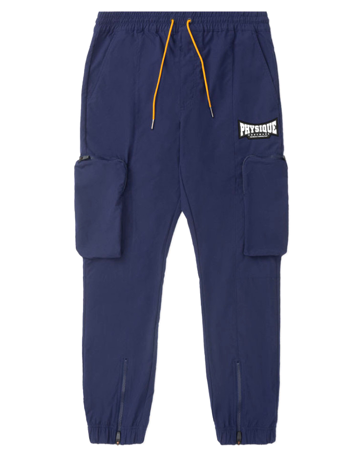 Navy Blue Cargo Jogger Pants by Physique Bodyware
