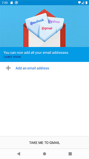 how to add e-mail account on android